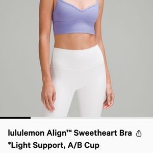 lululemon align sweetheart bra size 8 dark lavender